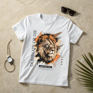 Lion Alpha Mindset T-shirt – Dominate Or Die Grafi