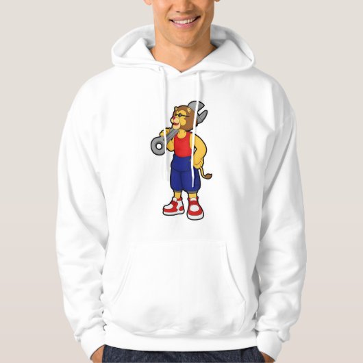Lion als mechanisch met moersleutel hoodie (Voorkant)