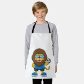 Lion als Voetbalspeler met Voetbal Schort (Gedragen)