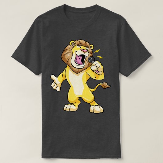 Lion als zanger met microfoon t-shirt (Design voorkant)