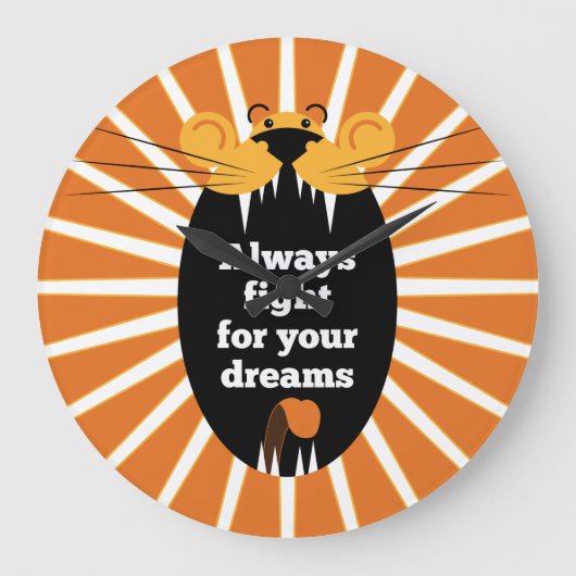Lion - Altijd vechten voor je dromen Grote Klok (Voorkant)