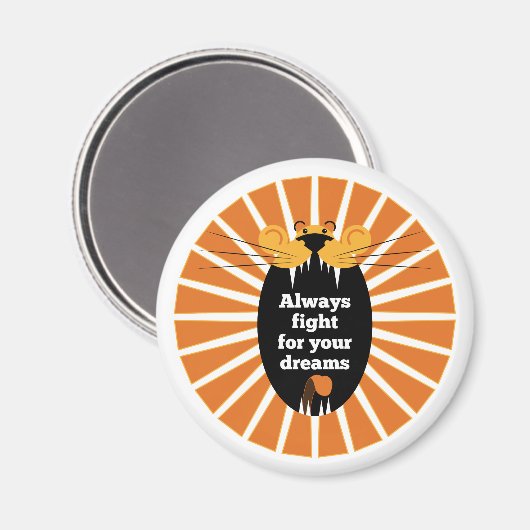 Lion - Altijd vechten voor je dromen Magneet (Voorkant / Achterkant)