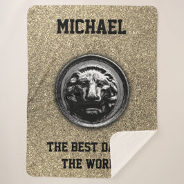 Lion Ancient Symbool in Moderne Trendy Graphics Sherpa Deken