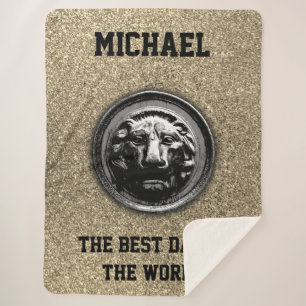 Lion Ancient Symbool in Moderne Trendy Graphics Sherpa Deken