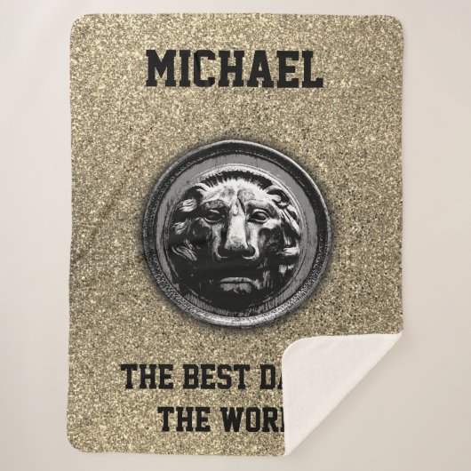 Lion Ancient Symbool in Moderne Trendy Graphics Sherpa Deken (Voorkant)