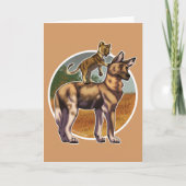 Lion and African Wild Dog Friends Kaart (Voorkant)