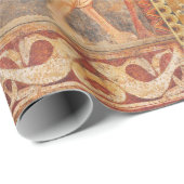 LION AND DRAGON middeleeuws fresco in geel Sinaasa Cadeaupapier (Rol Hoek)