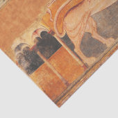 LION AND DRAGON middeleeuws fresco in geel Sinaasa Tissuepapier (Detail)