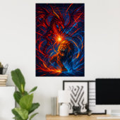 Lion and Dragon Wall Art – Elemental Energy Poster (Thuiskantoor)