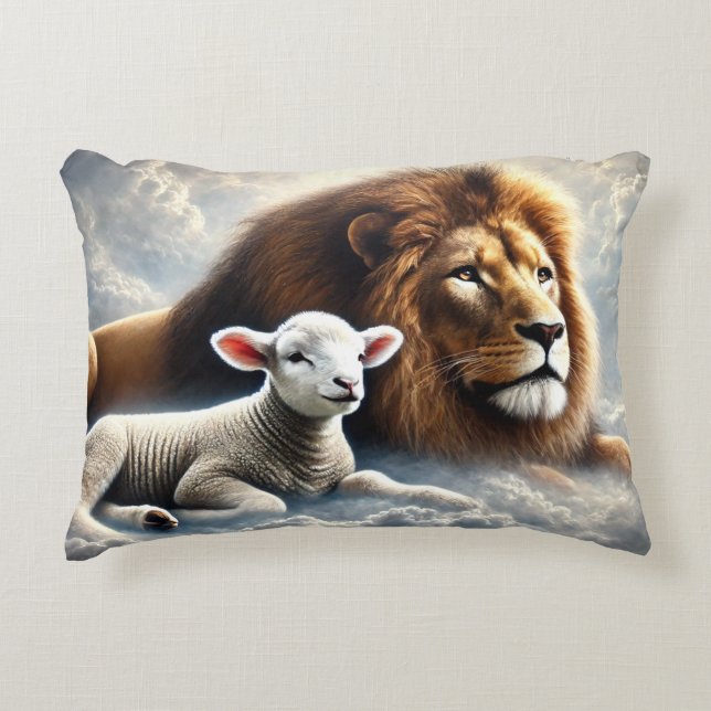 Lion and Lamb Accent Sierkussen Kussen (Voorkant)