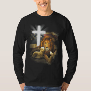Lion and Lamb Cross Jesus Christus T-shirt