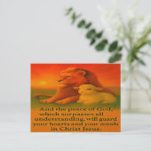 Lion and Lamb Serenity Briefkaart (Staand voorkant)