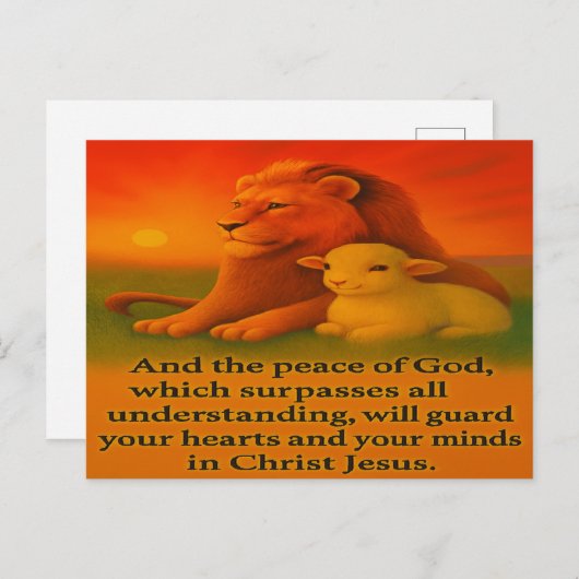Lion and Lamb Serenity Briefkaart (Voorkant / Achterkant)