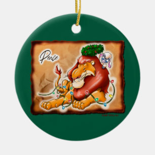 LION AND LAMB VREDE door Jeff Willis Art Keramisch Ornament