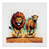 Lion and Llama Dash Perfect Poster (Voorkant)