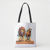Lion and Llama Dash Tote Bag (Voorkant)