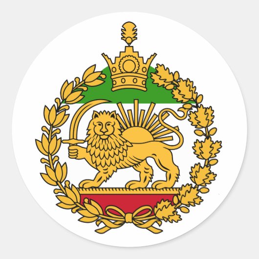 lion and sun flag of iran ronde sticker (Voorkant)