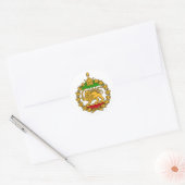 lion and sun flag of iran ronde sticker (Envelop)