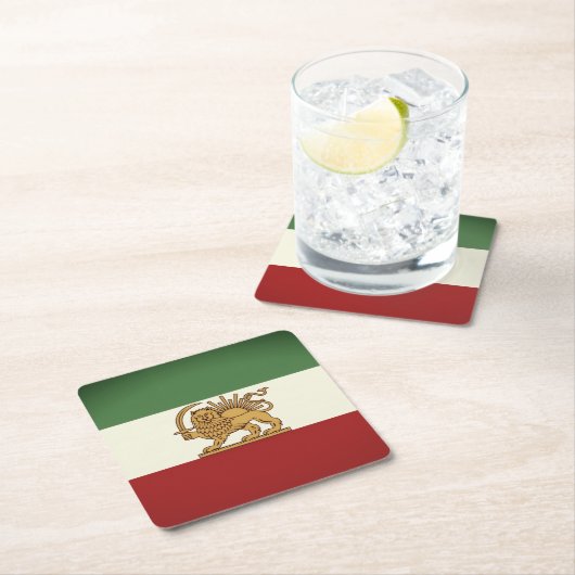 Lion and Sun Rustic Flag Paper Coaster Kartonnen Onderzetters (Insitu)