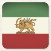 Lion and Sun Rustic Flag Paper Coaster Kartonnen Onderzetters (Voorkant)