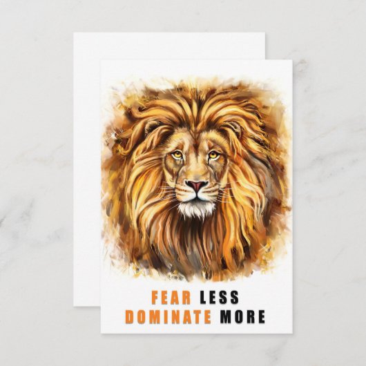 Lion Angst Minder overheersing Bedankkaart (Voorkant / Achterkant)