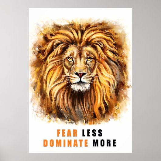 Lion Angst Minder overheersing Poster (Voorkant)