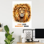 Lion Angst Minder overheersing Poster (Thuiskantoor)