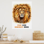 Lion Angst Minder overheersing Poster (Keuken)