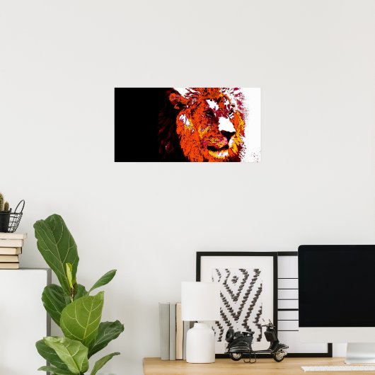 Lion Animal Art Poster (Thuiskantoor)