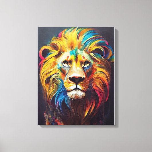 Lion Animal Discovery Adventure Natuur Planet Canvas Afdruk (Voorkant)
