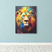 Lion Animal Discovery Adventure Natuur Planet Canvas Afdruk (Insitu (Houten vloer))