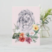 Lion Animal Flowers Save The Date (Staand voorkant)