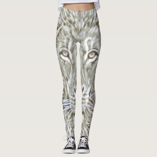 Lion Animal Print Sports Leggings (Voorkant)