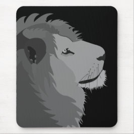 Lion Animal Wildlife Big Cat Black en White Muismat