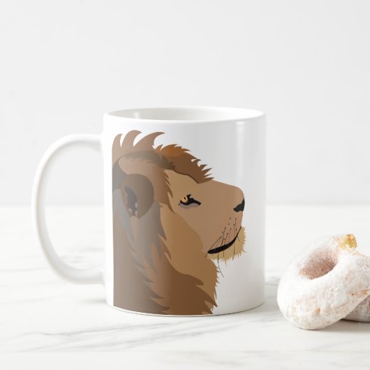 Lion Animal Wildlife Big Cat Lover Koffiemok (Met donut)