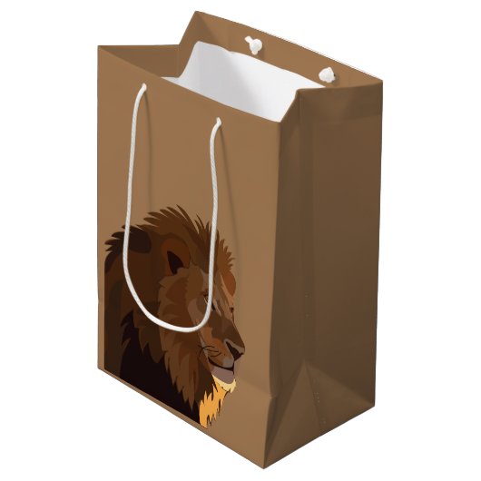 Lion Animal Wildlife Lion Medium Cadeauzakje (Voorkant Gekanteld)