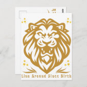 Lion Around Since Birth : Funny Lazy Lion Design Briefkaart (Voorkant / Achterkant)