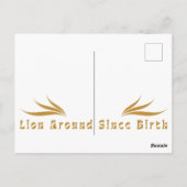 Lion Around Since Birth : Funny Lazy Lion Design Briefkaart (Achterkant)