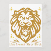 Lion Around Since Birth : Funny Lazy Lion Design Briefkaart (Voorkant)