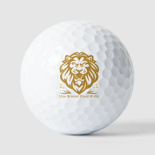 Lion Around Since Birth : Funny Lazy Lion Design Golfballen (Voorkant)