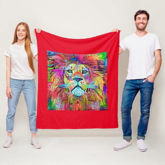LION ART BLANKET FLEECE DEKEN (In situ)