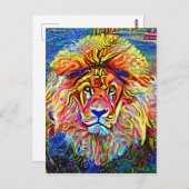 Lion Art Bold Abstract portret schilderen Briefkaart (Voorkant / Achterkant)