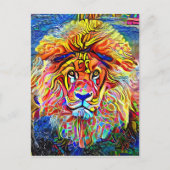 Lion Art Bold Abstract portret schilderen Briefkaart (Voorkant)