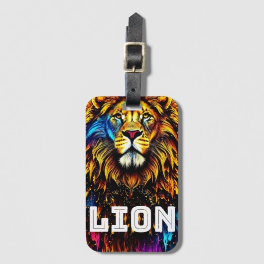 Lion Art Color Splash Bagagelabel (Voorkant (verticaal))