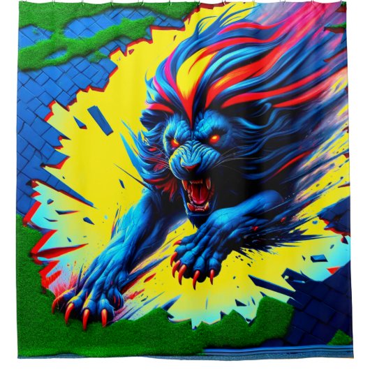 Lion Art Douchegordijn (Voorkant)