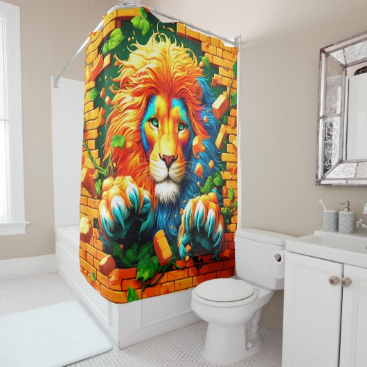 Lion Art Douchegordijn (In situ)
