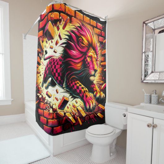 Lion Art Douchegordijn (In situ)