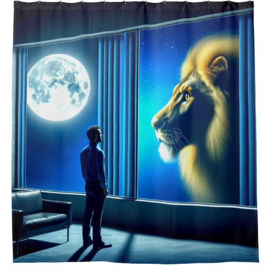 Lion Art Douchegordijn (Voorkant)