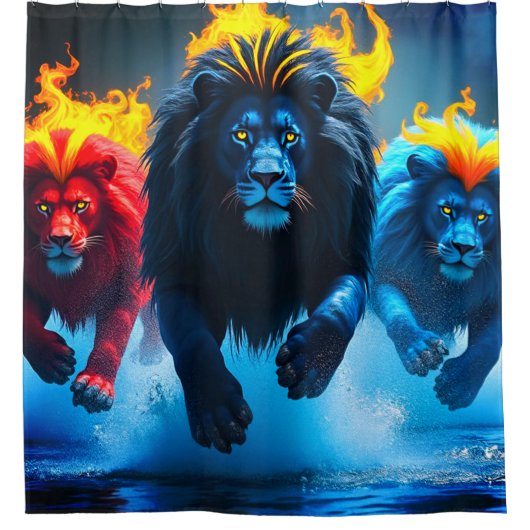 Lion Art Douchegordijn (Voorkant)