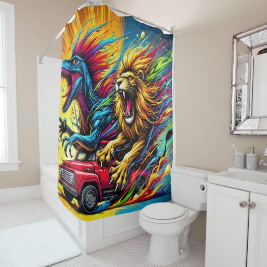 Lion Art Douchegordijn (In situ)